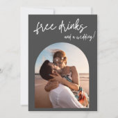 Beach Wedding Free Drinken Arch Photo Save the Dat Aankondiging (Voorkant)