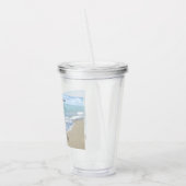 Beach Wedding Hearts in de zand Elegant Acryl Drinkbeker (Links)