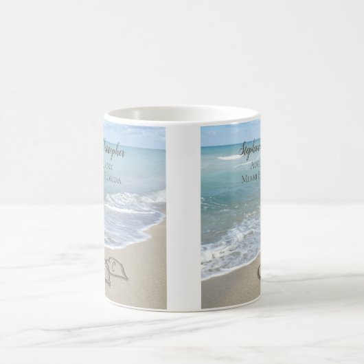 Beach Wedding Hearts in de zand Elegant Koffiemok (Center)