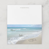 Beach Wedding Hearts in het zand Elegant Initiaal (Buitenkant ongevouwen)