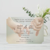 Beach Wedding, Hold Hands Invitation Kaart (Staand voorkant)