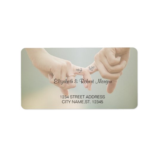 Beach Wedding, Hold Hands Wedding Label (Voorkant)