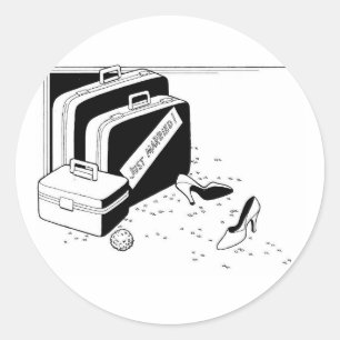 Beach Wedding Honeymoon Ronde Sticker