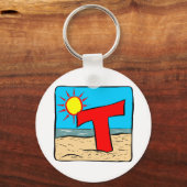Beach Wedding Ideeën als brief T Sleutelhanger (Voorkant)