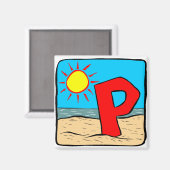 Beach Wedding Ideeën als Letter P Magneet (Voorkant / Achterkant)