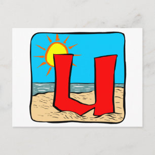 Beach Wedding Ideeën Letter U Briefkaart