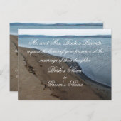 Beach Wedding Invitation briefkaart. Uitnodiging Briefkaart (Voorkant / Achterkant)