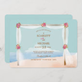Beach Wedding Invitation Kaart (Voorkant / Achterkant)