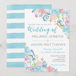Beach Wedding Invitation Kaart