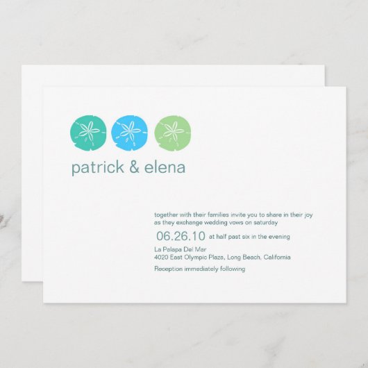 Beach Wedding Invitation Kaart (Voorkant / Achterkant)
