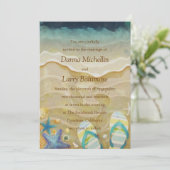 Beach Wedding Invitation Kaart (Staand voorkant)