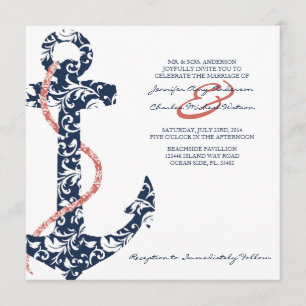 Beach Wedding Invitation Kaart