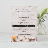 Beach Wedding Invitation Kaart (Staand voorkant)