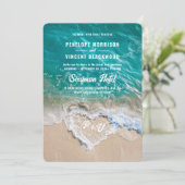 Beach Wedding Invitation Kaart (Staand voorkant)