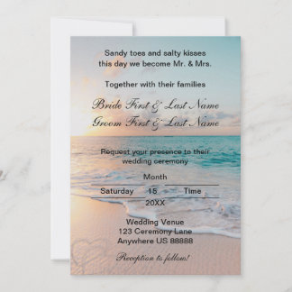 Beach Wedding Invitation Kaart