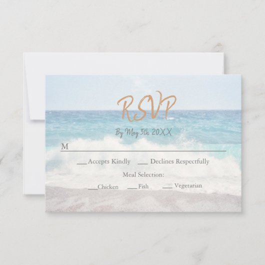 Beach Wedding Invitation Seaside/Oceanside Wedding (Devant)