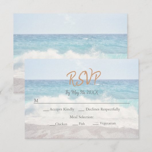 Beach Wedding Invitation Seaside/Oceanside Wedding (Devant / Derrière)