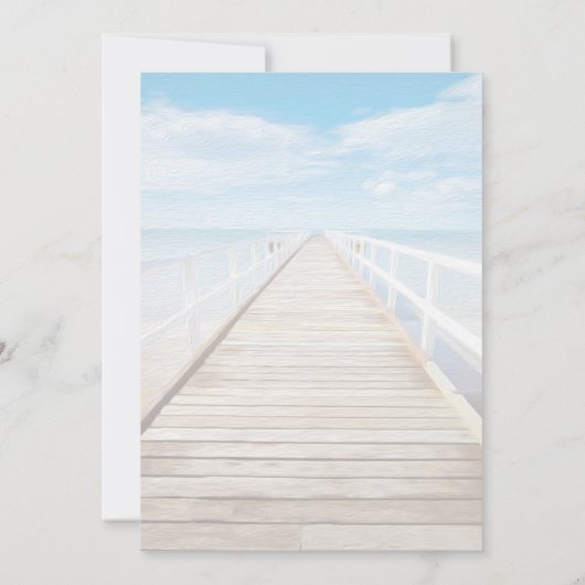 Beach Wedding Invitation Seaside/Oceanside Wedding Kaart (Achterkant)