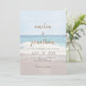 Beach Wedding Invitation Seaside/Oceanside Wedding Kaart (Staand voorkant)