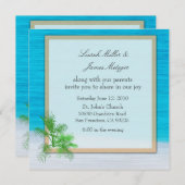 BEACH Wedding Invitation Sjabloon Kaart (Voorkant / Achterkant)