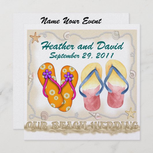 Beach Wedding Kaart (Voorkant / Achterkant)