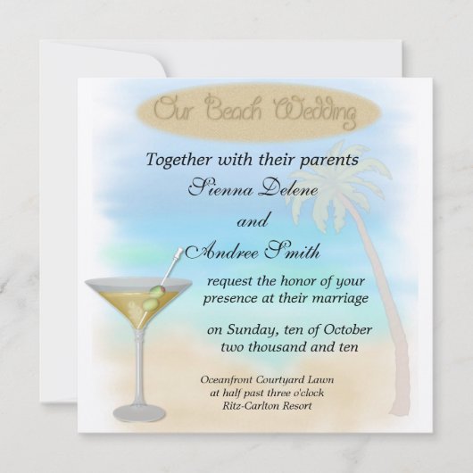 Beach Wedding Kaart (Voorkant)