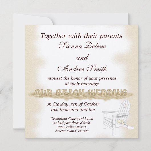 Beach Wedding Kaart (Voorkant)