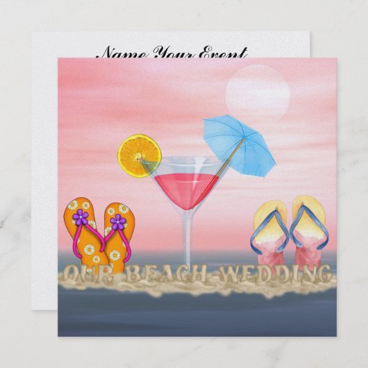 Beach Wedding Kaart (Voorkant / Achterkant)