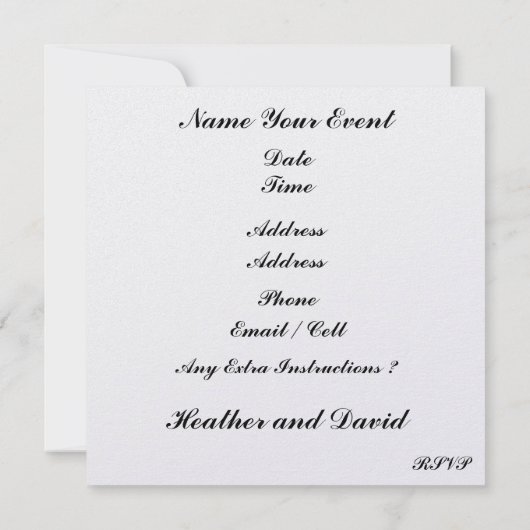 Beach Wedding Kaart (Achterkant)