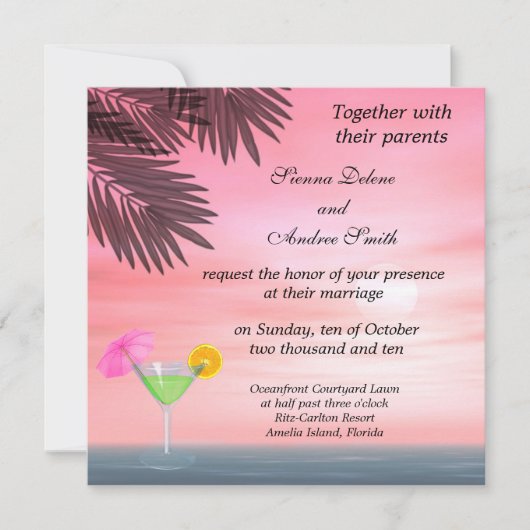 Beach Wedding Kaart (Voorkant)