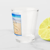 Beach Wedding Keepomwille Hearts in zand Shot Glas (Rechts)