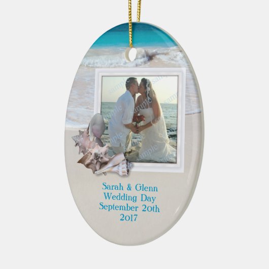 Beach Wedding Keepomwille Photo Ornament (Links)