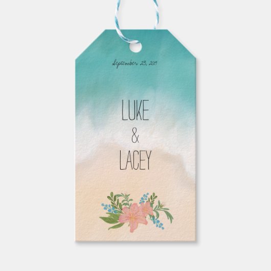 Beach Wedding labels voor gunsten Cadeaulabel (Voorkant)