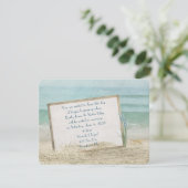 Beach Wedding Lijst in de zand Kaart (Staand voorkant)