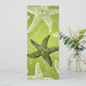 Beach Wedding Menu Starfish Lime Green (Staand voorkant)