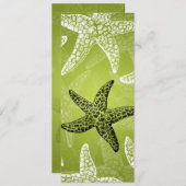 Beach Wedding Menu Starfish Lime Green (Voorkant / Achterkant)