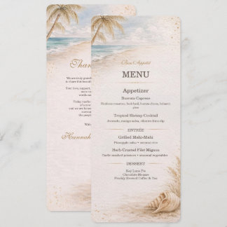 Beach Wedding Menu Template