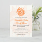 Beach Wedding  Mollusk Shell Oranje Kaart (Staand voorkant)