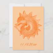 Beach Wedding  Mollusk Shell Oranje Kaart (Achterkant)