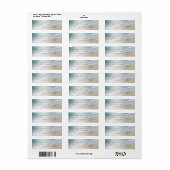 Beach Wedding Monogram Harten zand Etiket (Full Sheet)