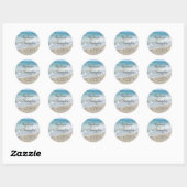 Beach Wedding Monogram Harten zand Ronde Sticker (Vel)