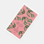 Beach Wedding Monstera Couples Name Servet (Hoek)