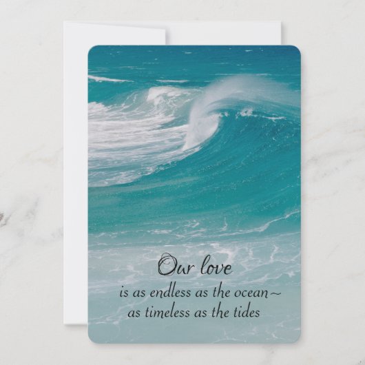 Beach Wedding Ocean Wave Kaart (Voorkant)