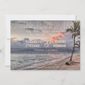 Beach Wedding, Palm Invitation Kaart (Voorkant)