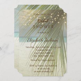 Beach Wedding Palm Leaves Vrijgezellenfeest Kaart