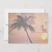 Beach Wedding Palm, Sunset, Boat Rehearsal Dinner Kaart (Achterkant)