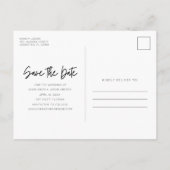 Beach Wedding Palm Tree Budget Save the Date Aankondigingskaart (Achterkant)