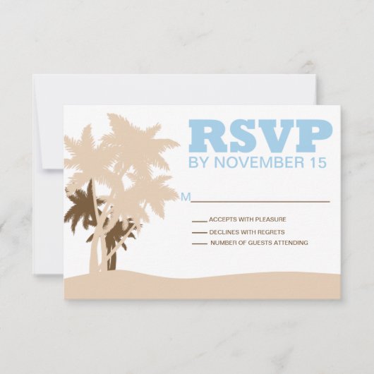 Beach Wedding Palm Trees RSVP Sjabloon Cards (Voorkant)