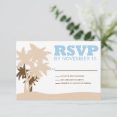 Beach Wedding Palm Trees RSVP Sjabloon Cards (Staand voorkant)