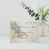 Beach Wedding Pineapple Rehearsal Dinner Kaart (Staand voorkant)
